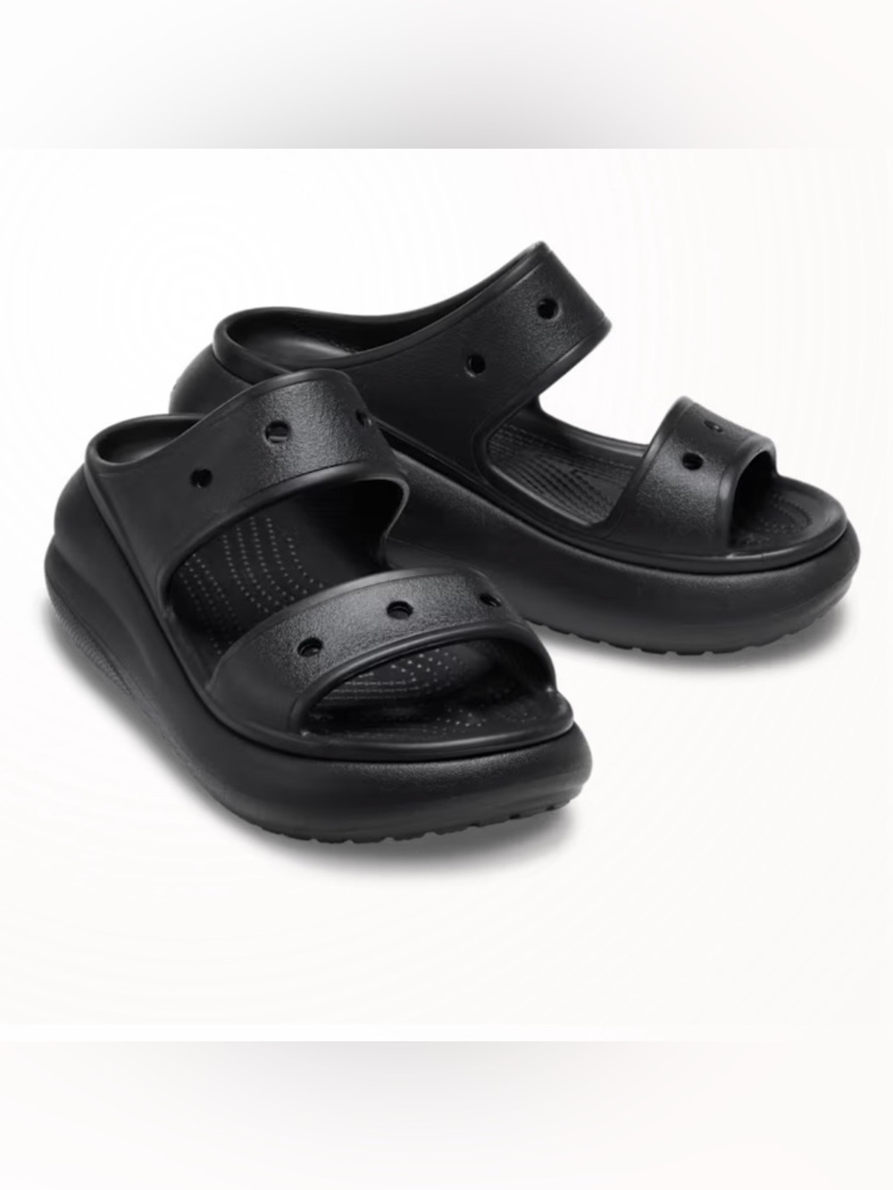 CROCS Classic Black Dual-Strap Slide Sandals - Picture 2 of 6